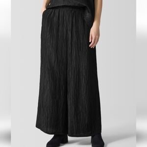 Eileen Fisher Textured Silk Jacquard Wide-Leg Pant
